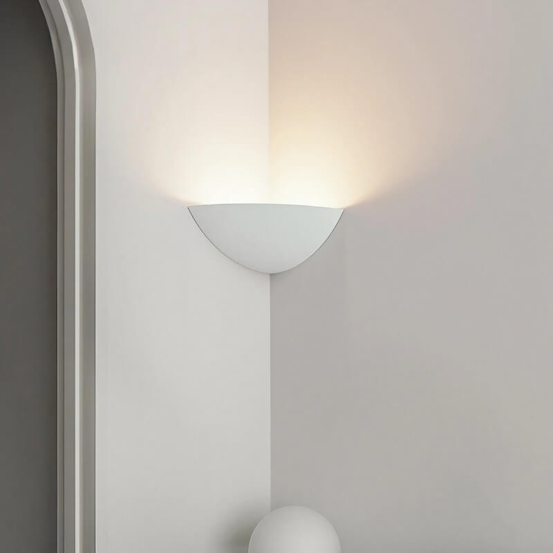Minimalist Modern Corner Lamp - 8.1"L x 4.3"H x 8.1"W, 5W, 3000K, 110V~220V Hardwired Rounded Plaster Wall Light