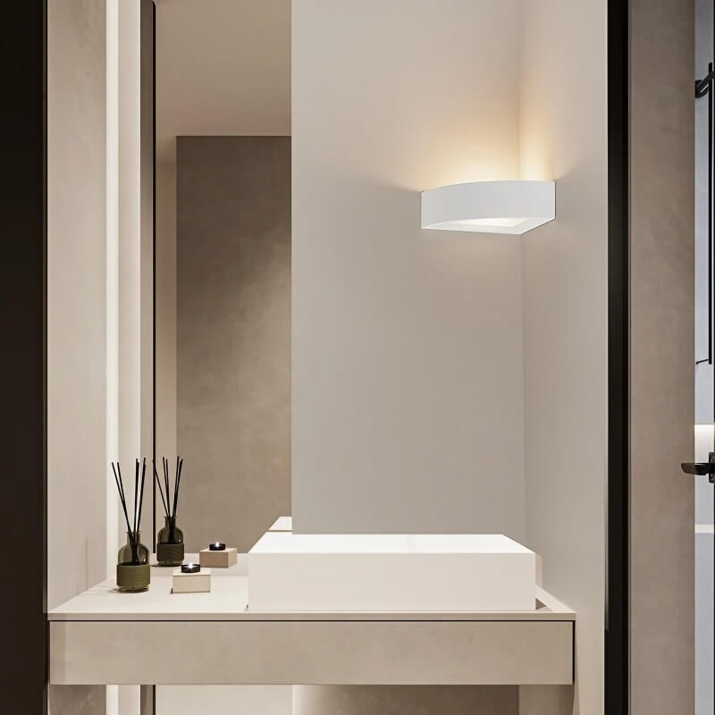 Plaster Corner Lamp 8.3"L * 2.7"H * 8.3"W - 3000K Warm White, 5W, Modern Minimalist, 110V-220V