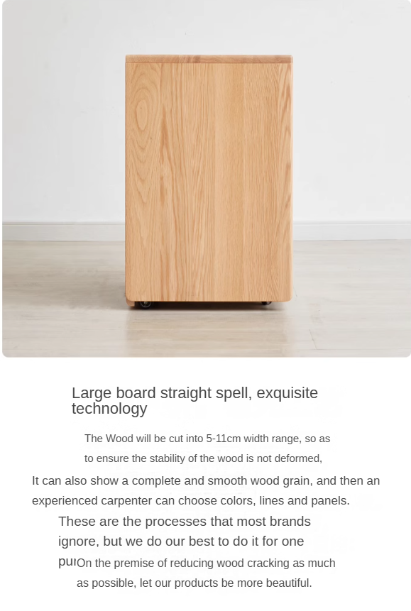 Oak Solid Wood Drawer Multi-Functional Bedside Table