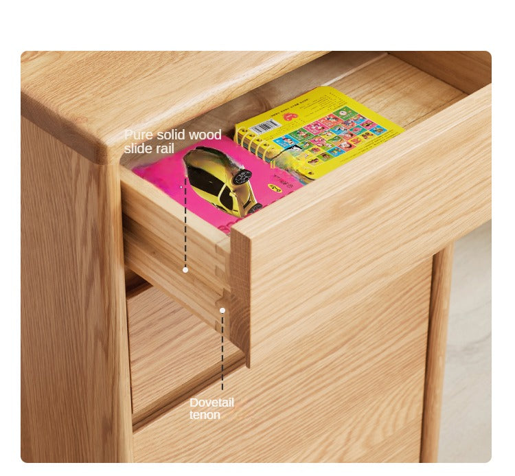 Oak Solid Wood Drawer Multi-Functional Bedside Table