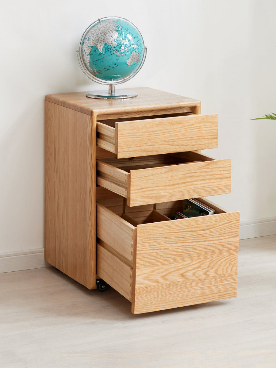 Oak Solid Wood Drawer Multi-Functional Bedside Table