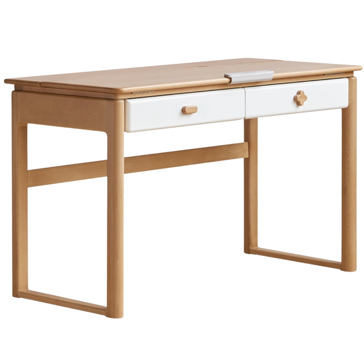 Bureau d'apprentissage pour enfants en bois massif de hêtre avec lampe de protection pour les yeux
