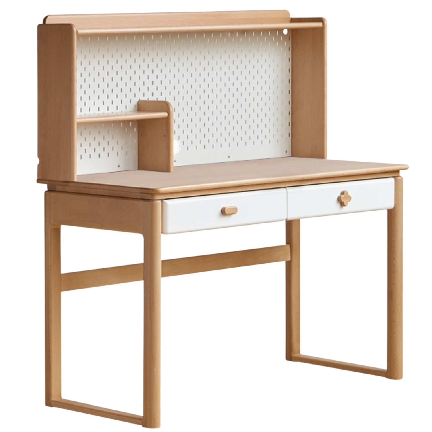 Bureau d'apprentissage pour enfants en bois massif de hêtre avec lampe de protection pour les yeux