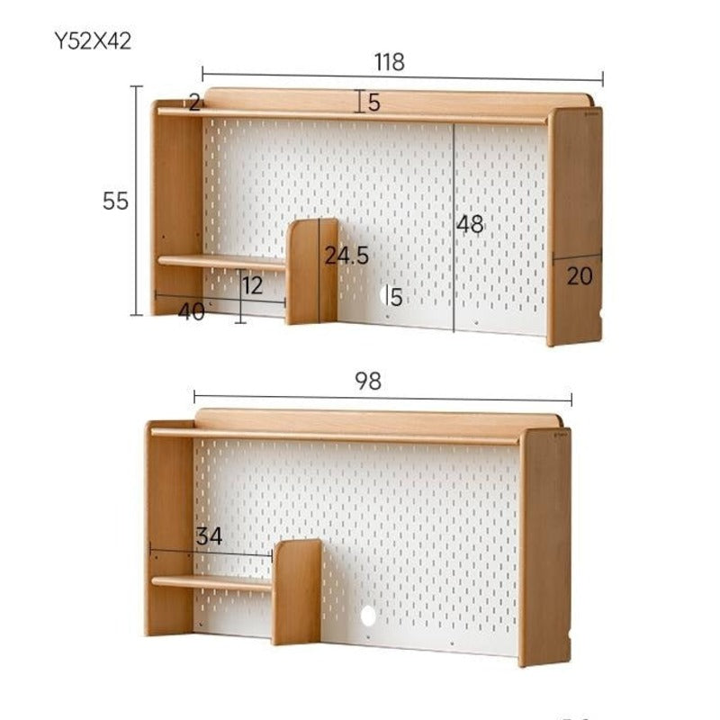 Beech Solid Wood Kids Learning Desk with Eye Protection Lamp