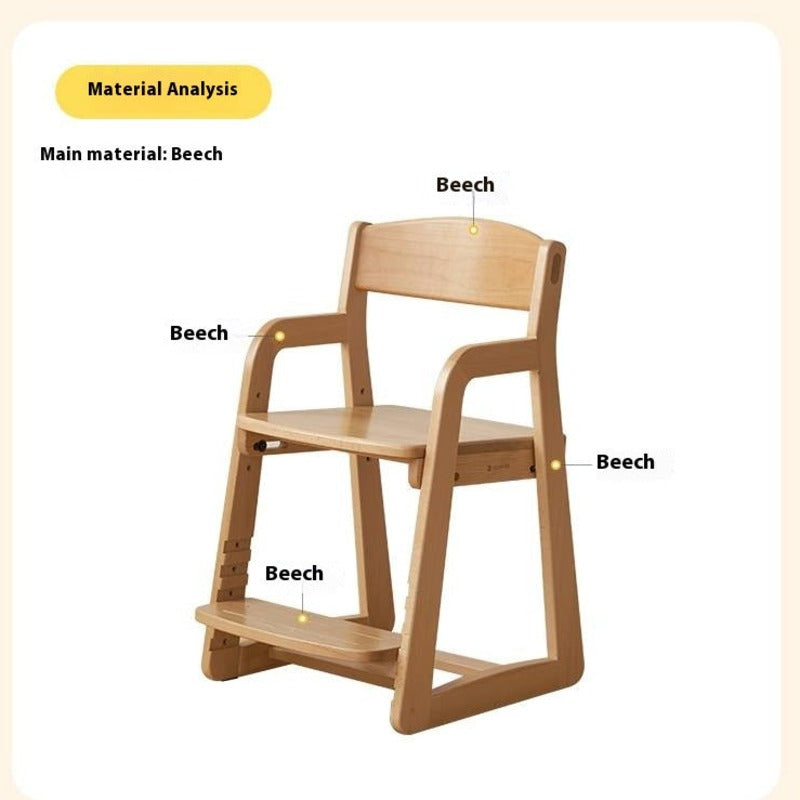 Beech Solid Wood Washable Kids Soft Chair