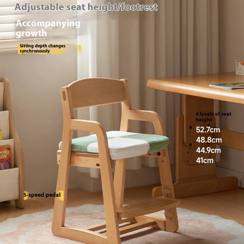 Beech Solid Wood Washable Kids Soft Chair