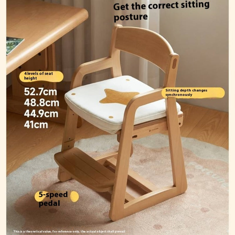 Beech Solid Wood Washable Kids Soft Chair