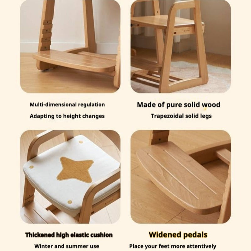 Beech Solid Wood Washable Kids Soft Chair
