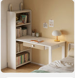 Beech Solid Wood Desk Bookcase Combination