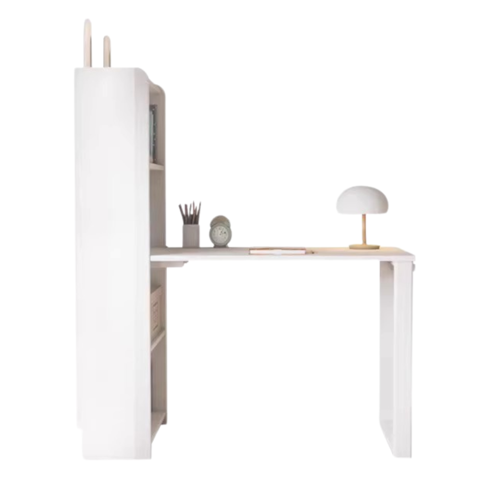 Beech Solid Wood Desk Bookcase Combination