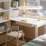 Beech Solid Wood Desk Bookcase Combination