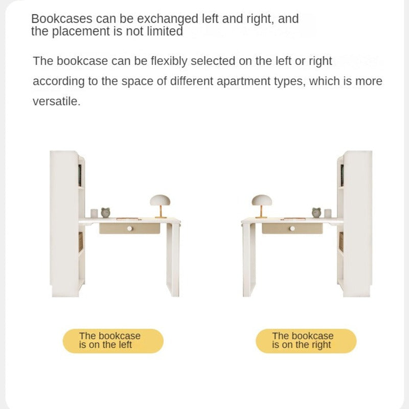 Beech Solid Wood Desk Bookcase Combination