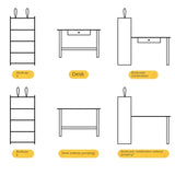 Beech Solid Wood Desk Bookcase Combination