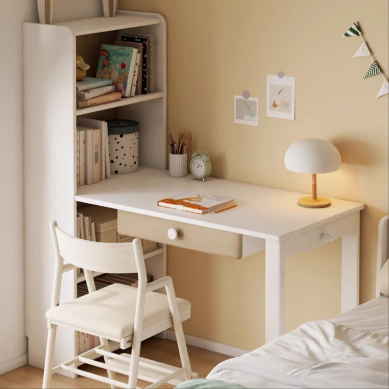 Beech Solid Wood Desk Bookcase Combination