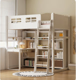 Beech Solid Wood Desk Bookcase Combination