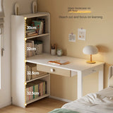 Beech Solid Wood Desk Bookcase Combination