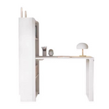 Beech Solid Wood Desk Bookcase Combination