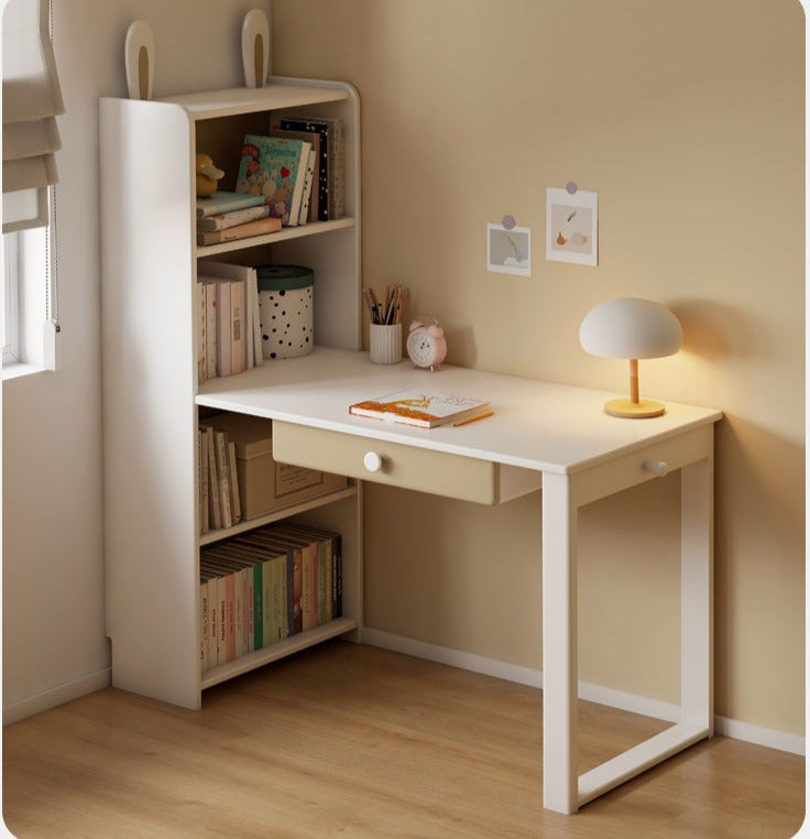 Beech Solid Wood Desk Bookcase Combination