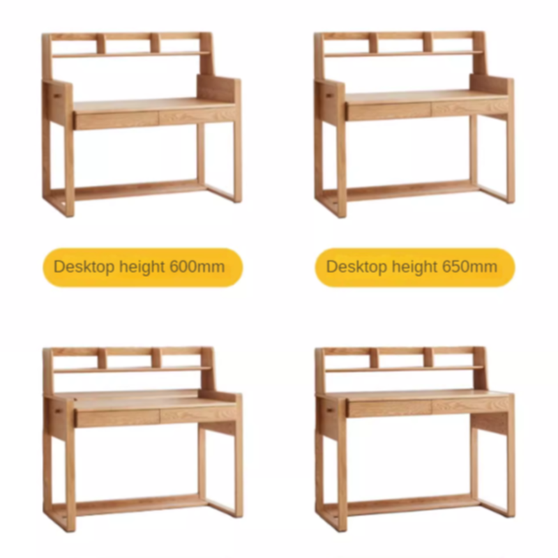 Oak Children's Modern Study Table Can Be Raised and Lowered