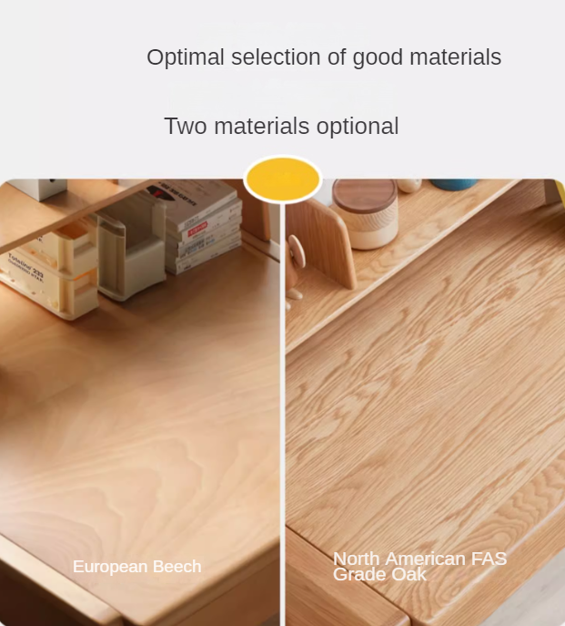 Oak Children's Modern Study Table Can Be Raised and Lowered