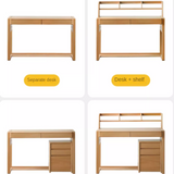 Oak Children's Modern Study Table Can Be Raised and Lowered