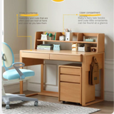 Oak Children's Modern Study Table Can Be Raised and Lowered