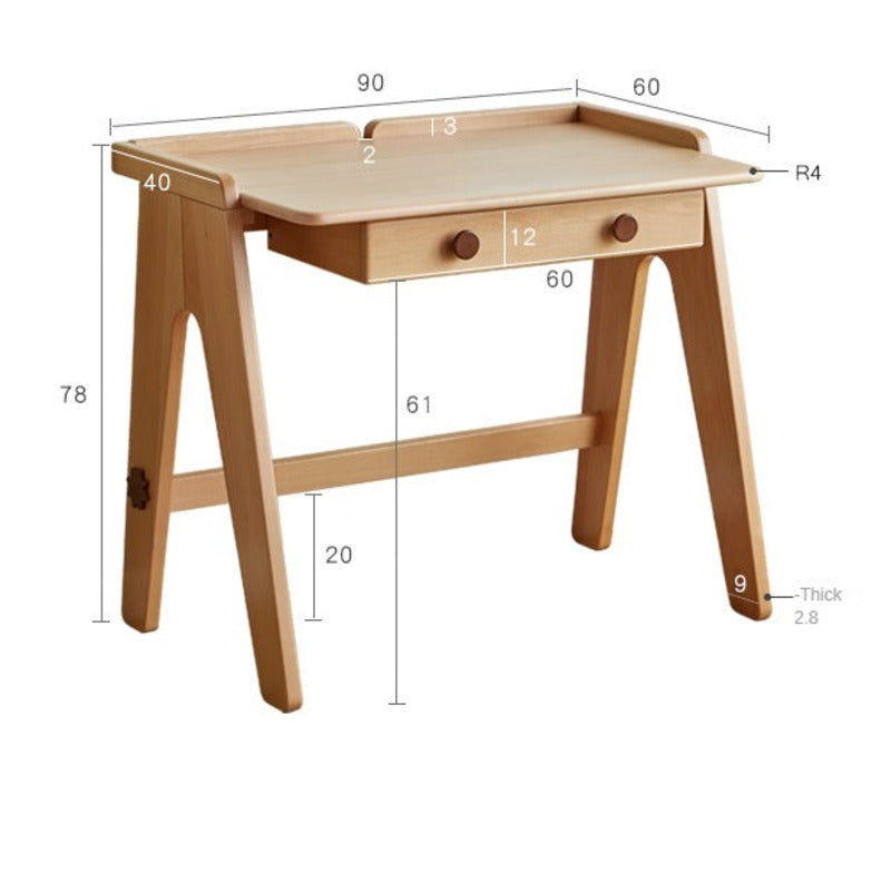 Beech Solid Wood  Pure Children's Desk