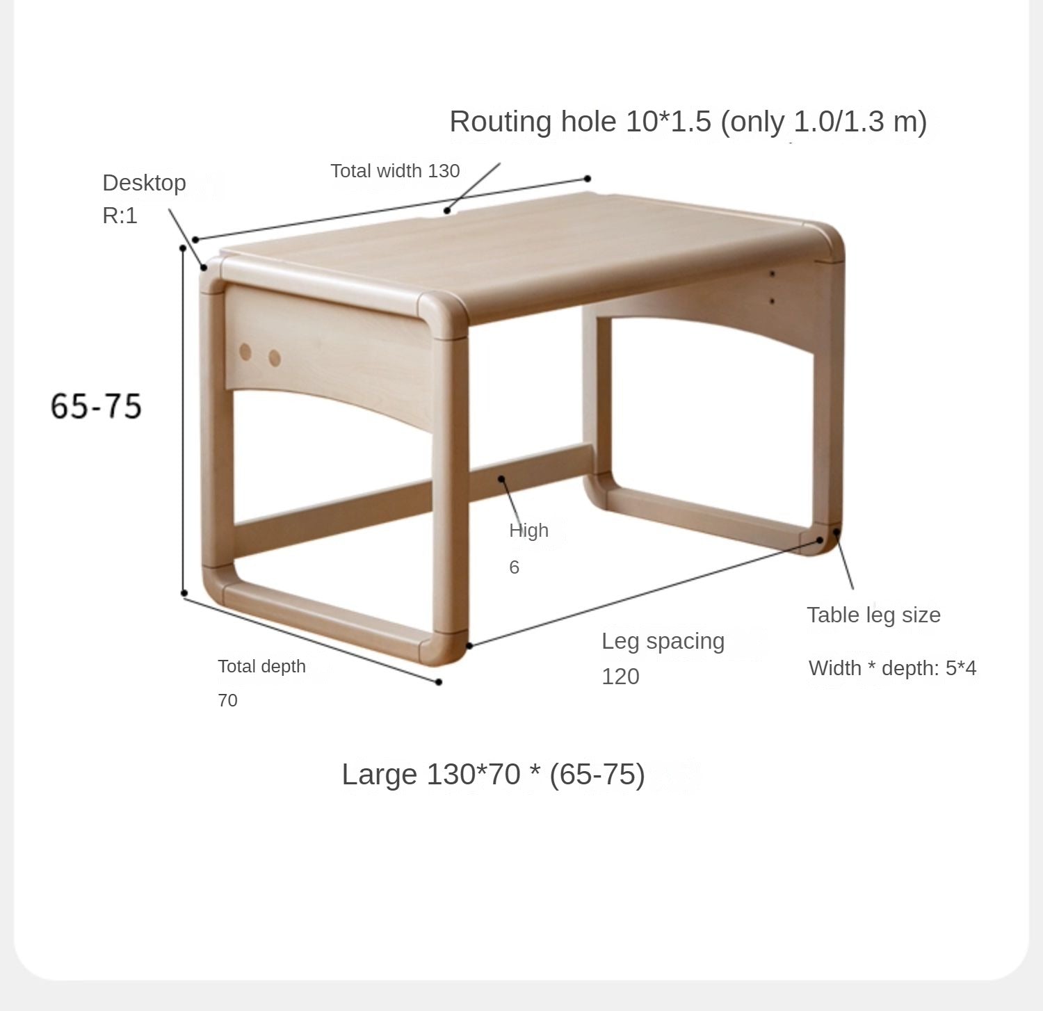 Birch solid wood  Children's Handmade Table Writing Desk