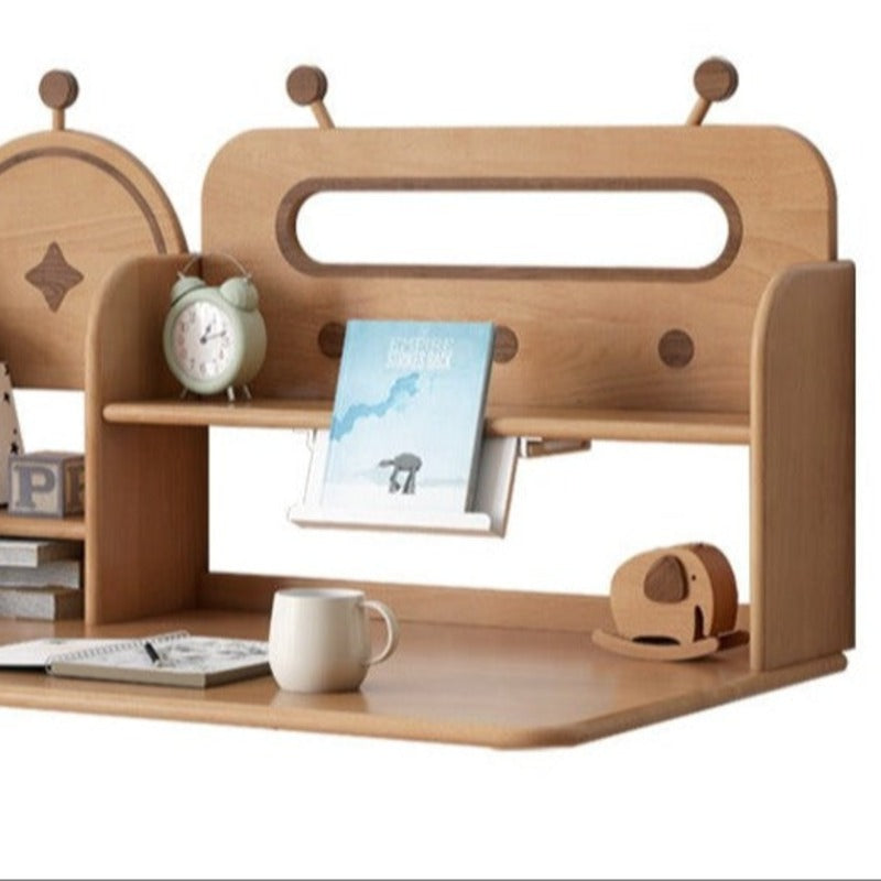 オーク材、ブナ材・無垢材多層デスクトップ棚