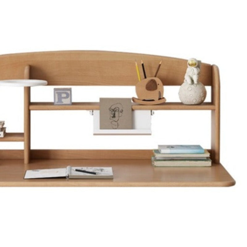 オーク材、ブナ材・無垢材多層デスクトップ棚