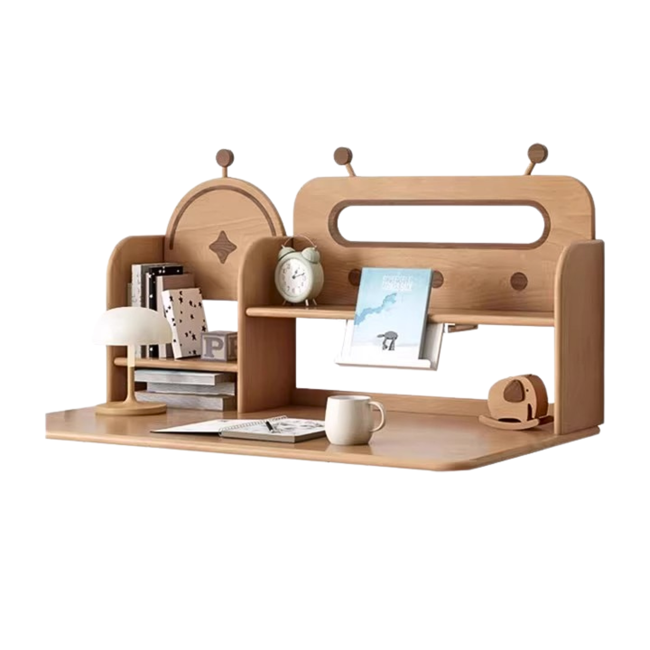 Oak, Beech Solid Wood Multi-layer Desktop Shelf