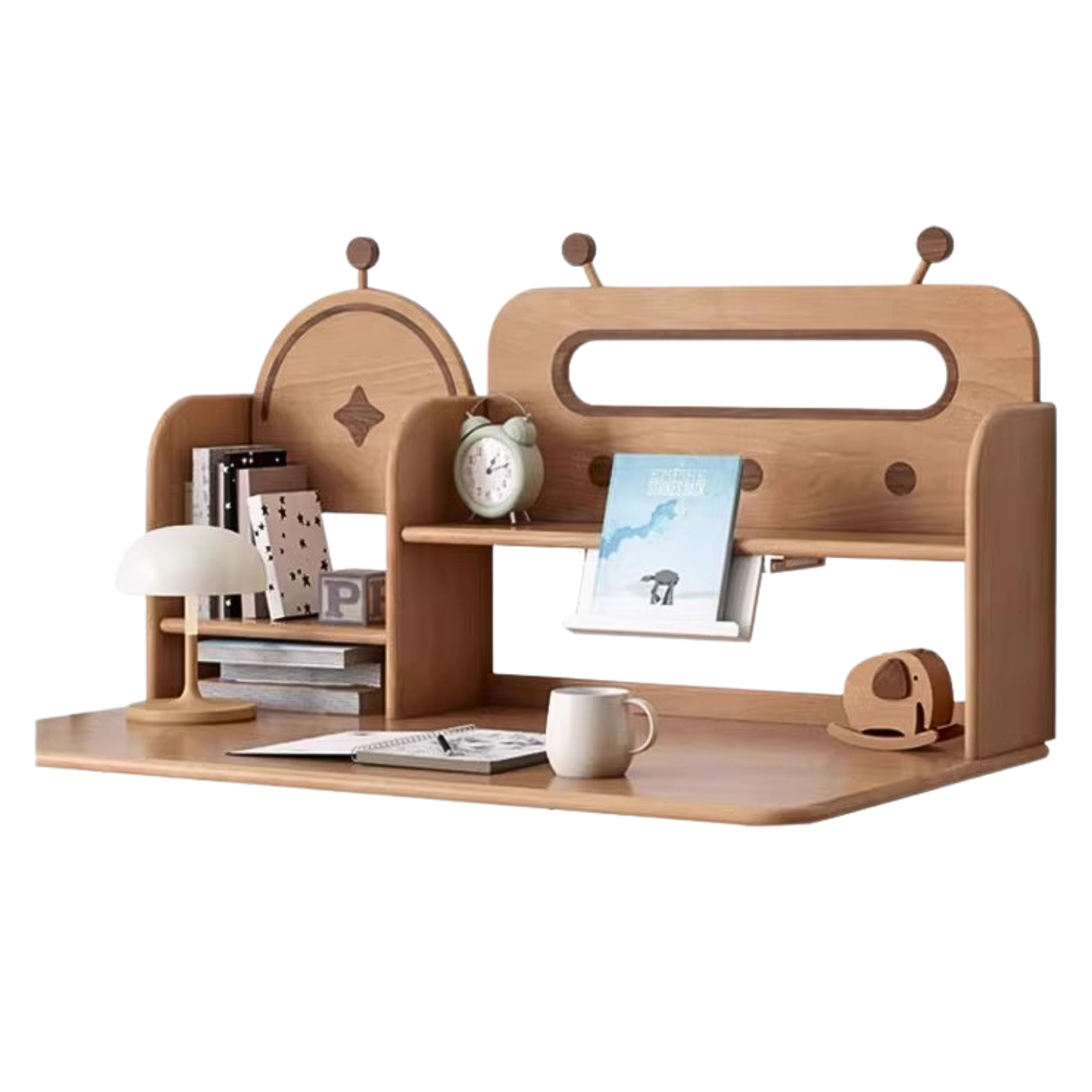 Oak, Beech Solid Wood Multi-layer Desktop Shelf