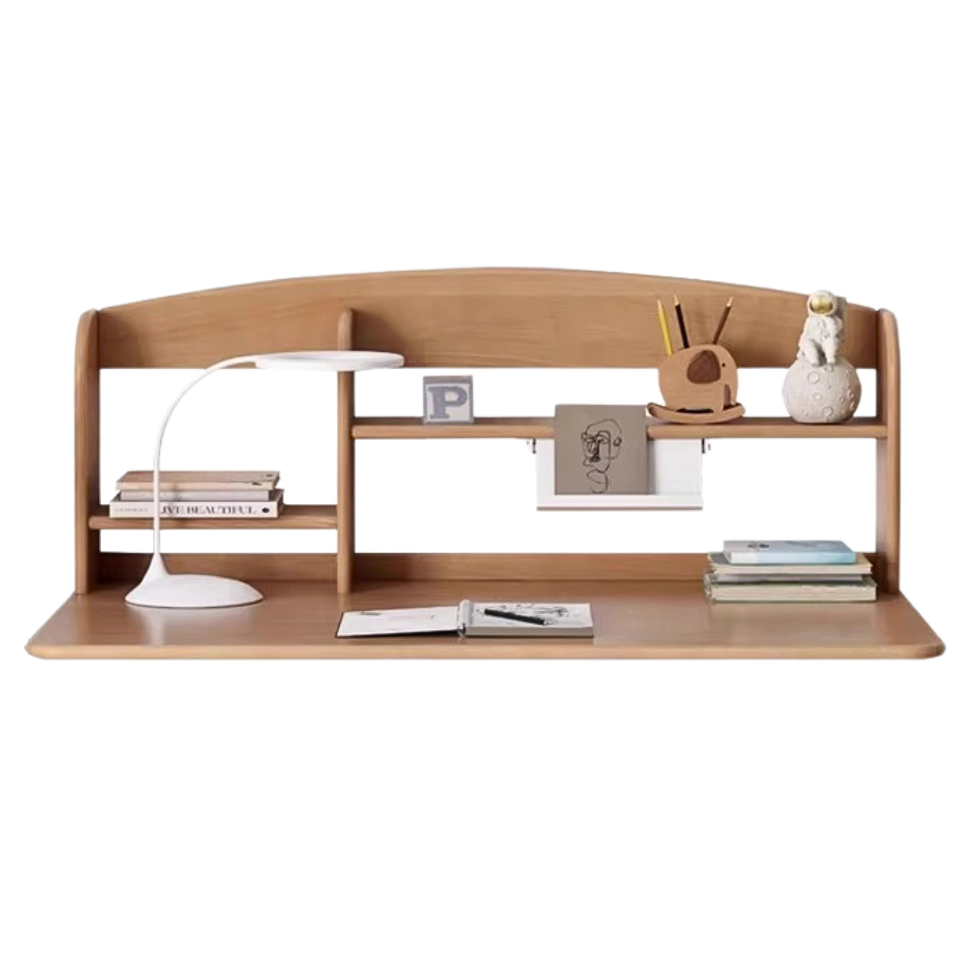 Oak, Beech Solid Wood Multi-layer Desktop Shelf
