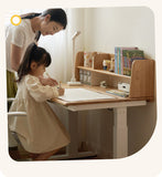 Oak Solid Wood Children's Electric Lifting Tilts Study Desk