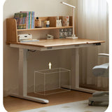 Oak Solid Wood Children's Electric Lifting Tilts Study Desk