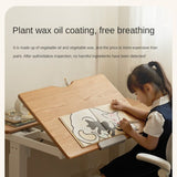 Oak Solid Wood Children's Electric Lifting Tilts Study Desk