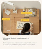 Oak Solid Wood Children's Electric Lifting Tilts Study Desk