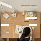 Oak Solid Wood Children's Electric Lifting Tilts Study Desk