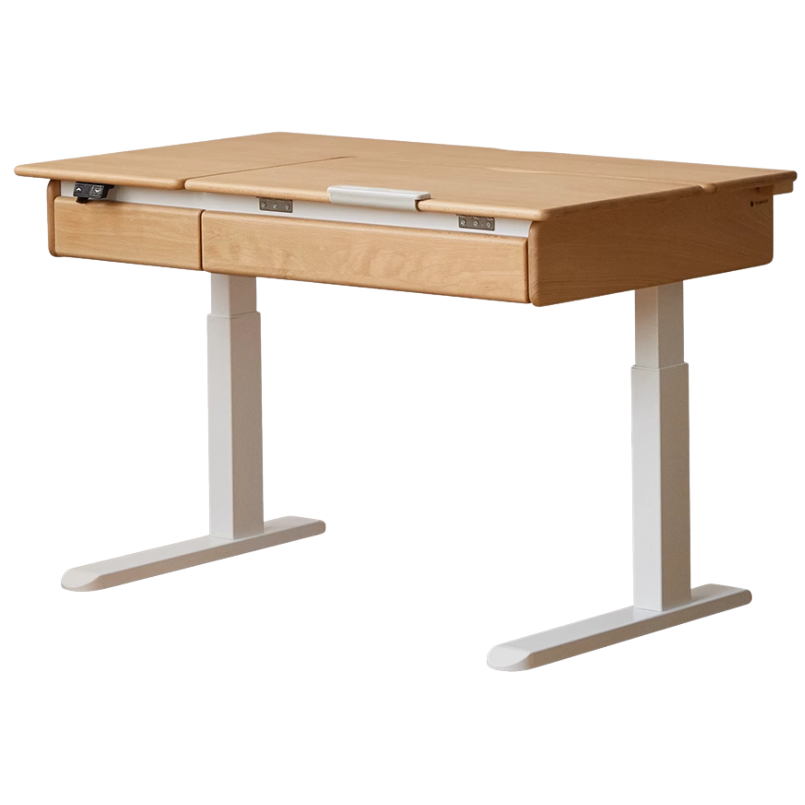 Oak Solid Wood Children's Electric Lifting Tilts Study Desk