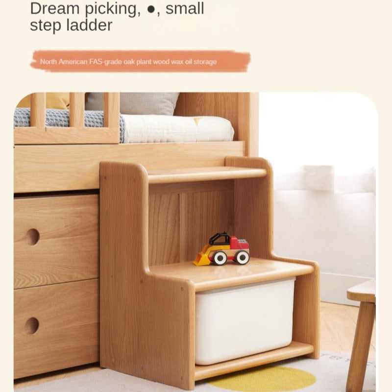Oak, Beech Solid Wood Small Footstool