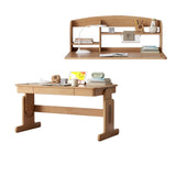 ブナ無垢材昇降デスクと本棚のコンビネーション