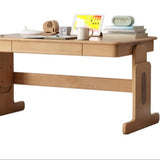 ブナ無垢材昇降デスクと本棚のコンビネーション