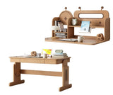 ブナ無垢材昇降デスクと本棚のコンビネーション