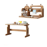 ブナ無垢材昇降デスクと本棚のコンビネーション