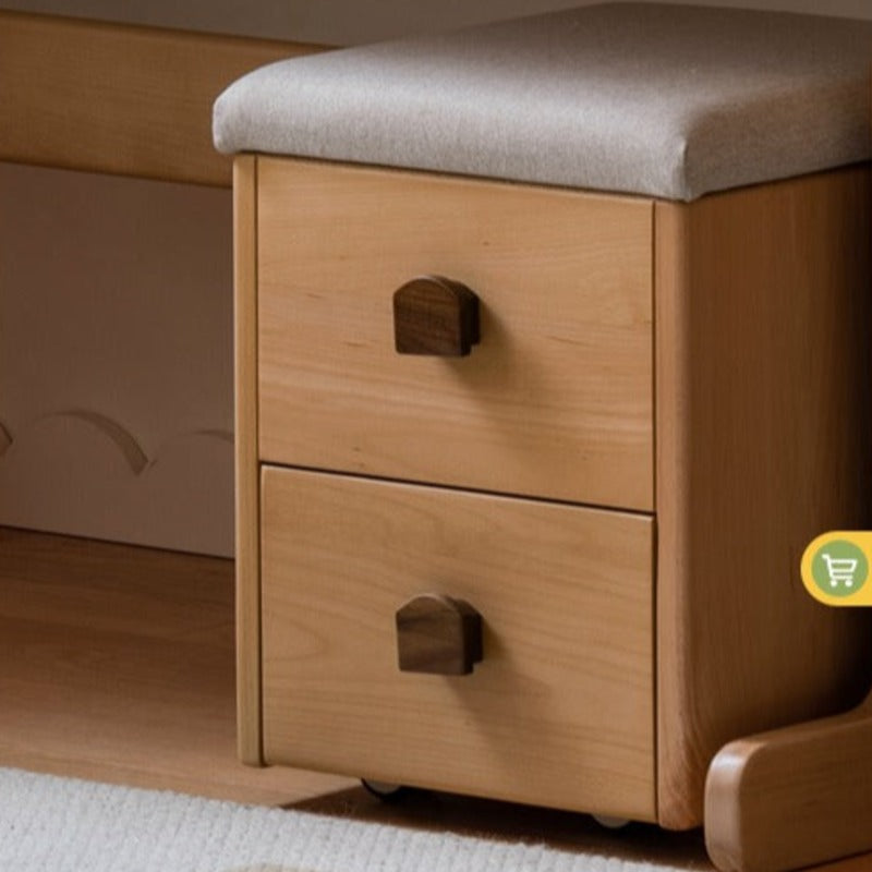 Beech Solid Wood Lifting Desk Bookshelf Combination