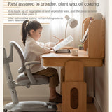 Beech Solid Wood Lifting Desk Bookshelf Combination