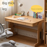 Beech Solid Wood Lifting Desk Bookshelf Combination