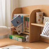 Beech Solid Wood Lifting Desk Bookshelf Combination