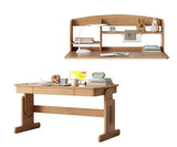 ブナ無垢材昇降デスクと本棚のコンビネーション