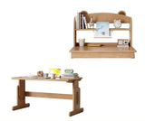 ブナ無垢材昇降デスクと本棚のコンビネーション